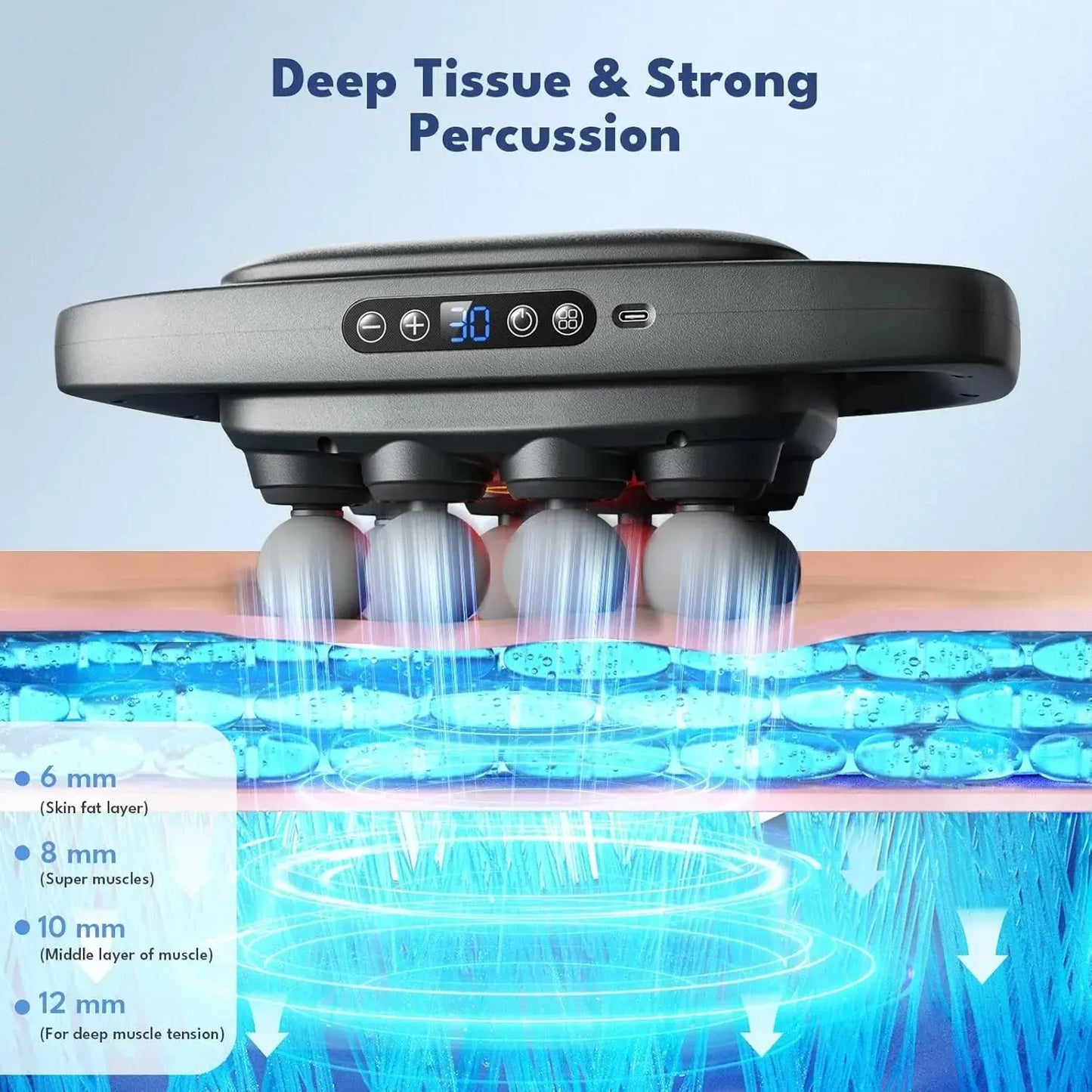 8 Head Massage Gun for Back, Shoulders, Legs, & Muscle Pain Relief US Mart UAE