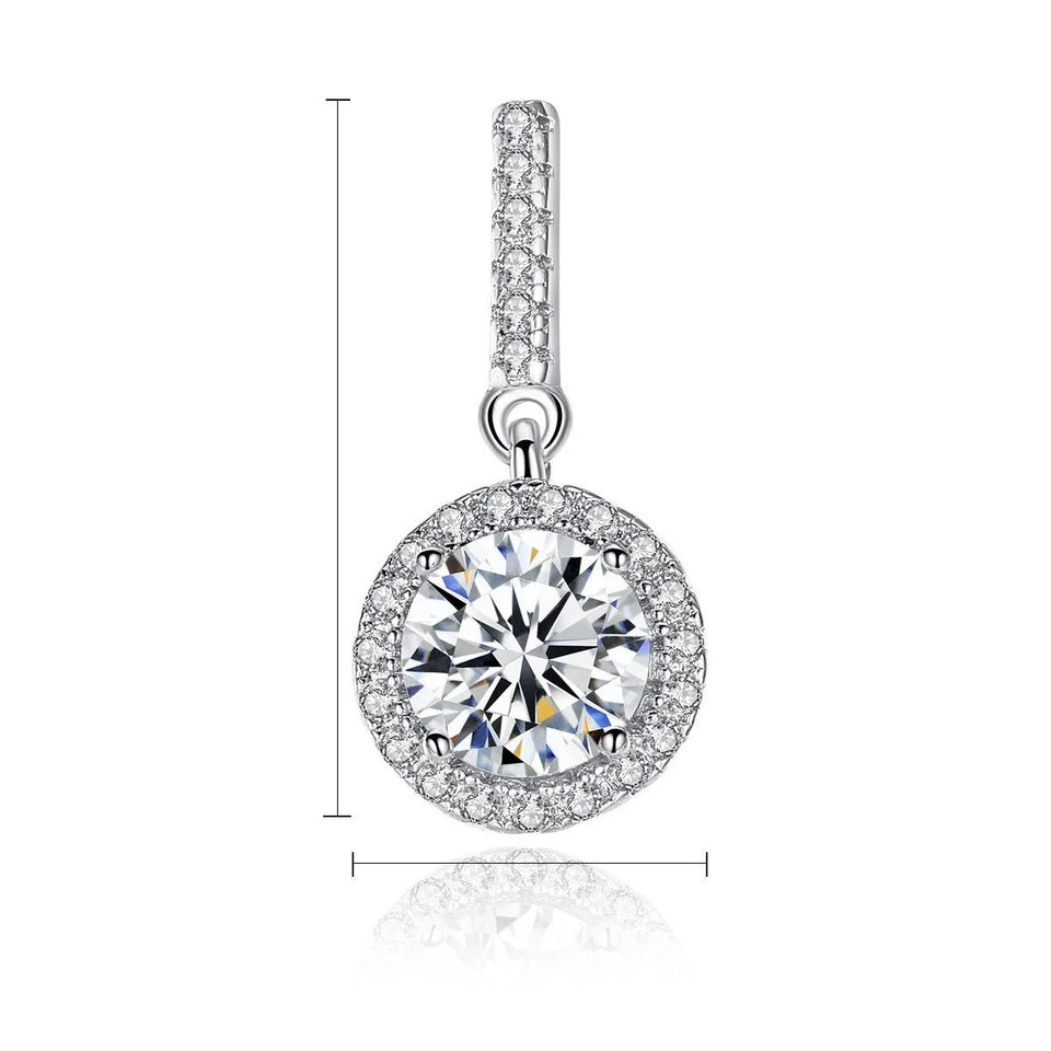 Womens Round Full-Diamond-Inlaid Fashion Earrings