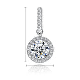 Womens Round Full-Diamond-Inlaid Fashion Earrings