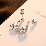 Womens Round Full-Diamond-Inlaid Fashion Earrings