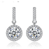Womens Round Full-Diamond-Inlaid Fashion Earrings
