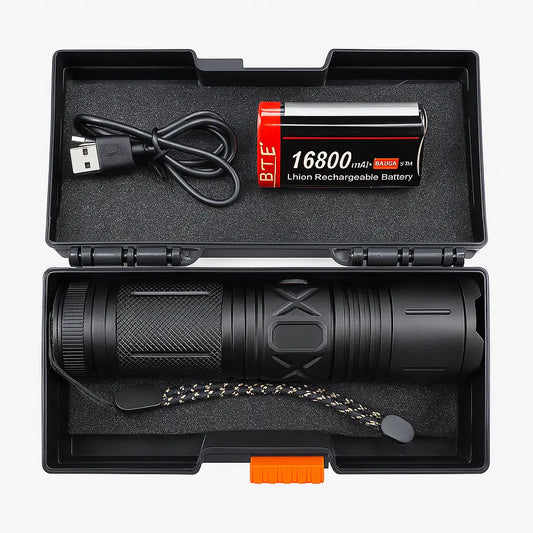 High-Power Rechargeable LED Flashlight Kit US Mart UAE
