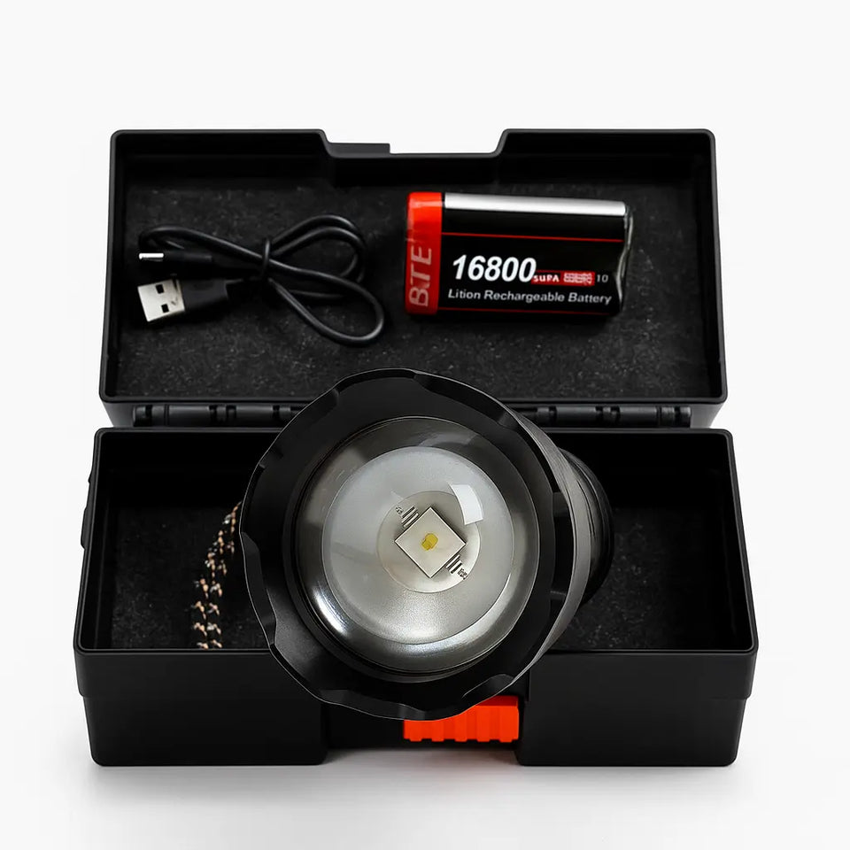 High-Power Rechargeable LED Flashlight Kit US Mart UAE