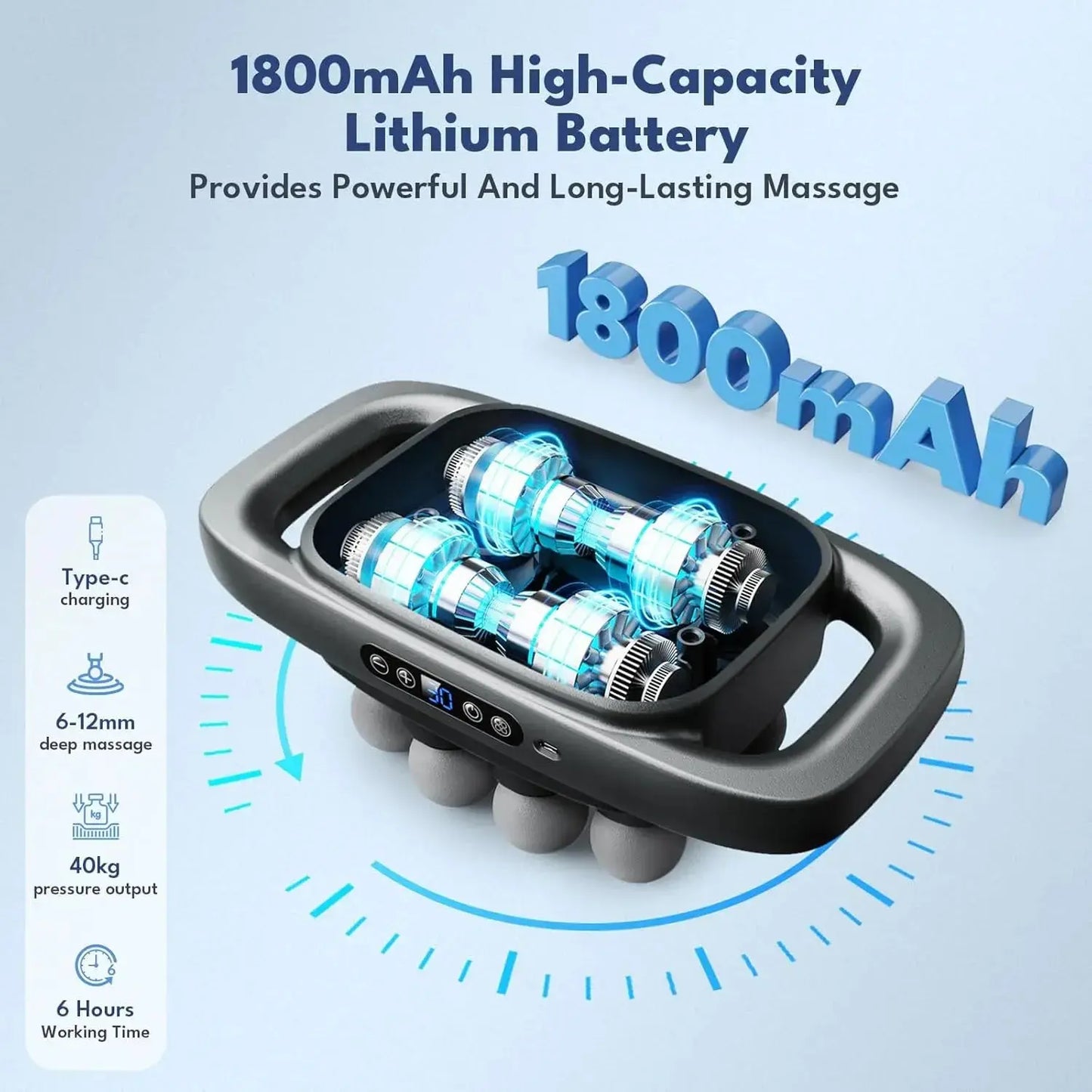 8 Head Massage Gun for Back, Shoulders, Legs, & Muscle Pain Relief US Mart UAE