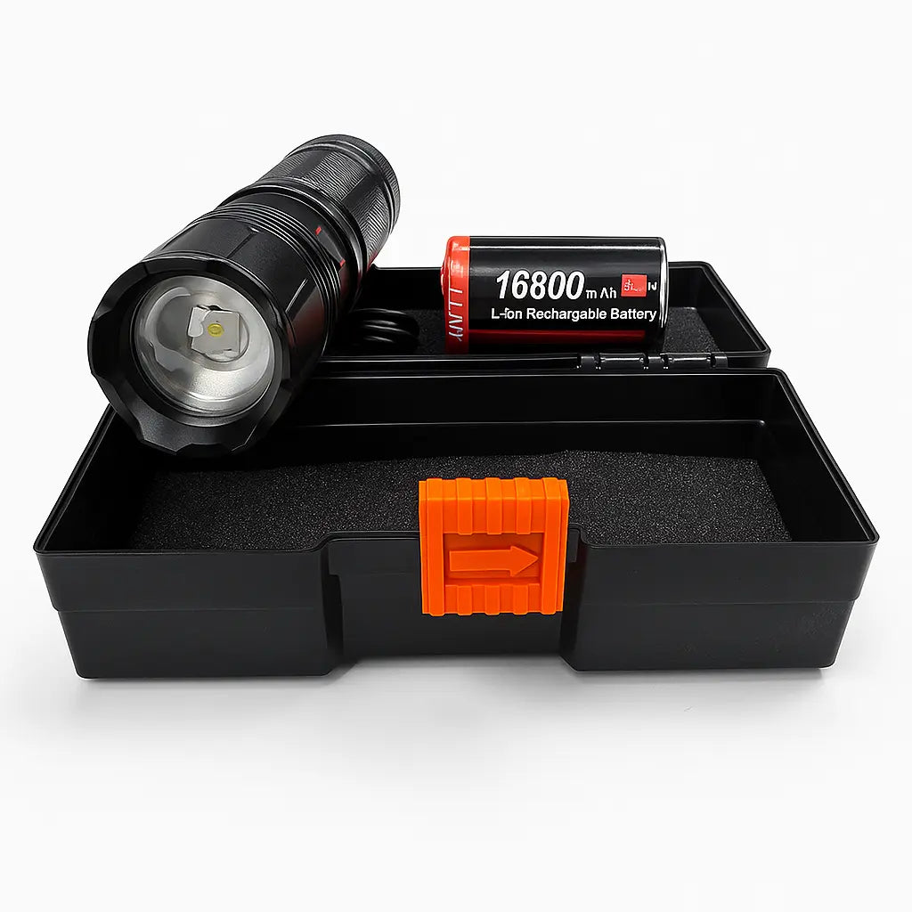 High-Power Rechargeable LED Flashlight Kit US Mart UAE